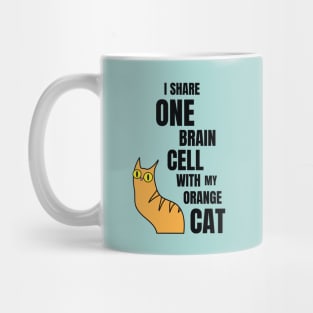 I Share One Brain Cell With My Orange Cat Mug